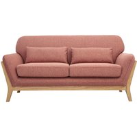 Miliboo - Skandinavisches 2-Sitzer-Sofa aus terrakotta-farbenem samtigem Textil und hellem Holz yoko von MILIBOO