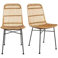 Stühle aus Rattan naturfarben 2-er Set malacca - Natur von MILIBOO