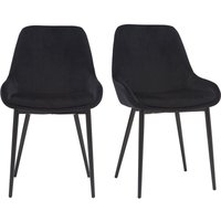 Miliboo - Stühle aus schwarzem Samt schwarzes Metallgestell 2er-Set holo von MILIBOO