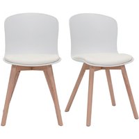 Miliboo - Stühle in Weiß mit hellem Holz (2er-Set) arista - Weiß von MILIBOO