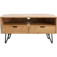 TV-Möbel Eckelement aus Mangoholz und schwarzem Metall vibes von MILIBOO