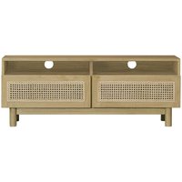 Miliboo - TV-Möbel aus hellem Holz und Rattangeflecht L120 cm galina - Natur von MILIBOO