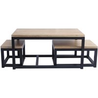 Tiefer Beistelltisch Mangobaum und Schwarzmetall (3er Set) factory von MILIBOO