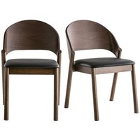 Vintage-Stühle aus Walnuss und in Schwarz (2er-Set) avalon von MILIBOO