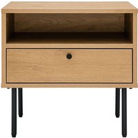 Miliboo - Nachttisch mit Ablagefächern in hellem Eichenholzfinish und schwarzen Metallfüßen L50 cm pernelle Miliboo - Nachttisch mit Ablagefächern in hellem Eichenholzfinish und schwarzen Metallfüßen L50 cm pernelle von MILIBOO