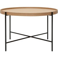 Runder Couchtisch aus hellem Holz und schwarzem Metall D75 cm bassy - Esche von MILIBOO