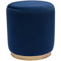 Runder Samtpouf in Marineblau und goldener Metallstruktur D40 cm amaya Runder Samtpouf in Marineblau und goldener Metallstruktur D40 cm amaya von MILIBOO
