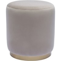 Runder Samtpouf in Taupe und Goldmetall D40 cm amaya von MILIBOO