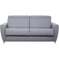 Schlafcouch mit verstellbaren Kopfstützen Hellgrau und 18 cm Matratze 3-Sitzer goya von MILIBOO