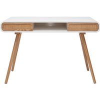 Miliboo - Schreibtisch mit Schiebetüren und Flechtwerk L120 cm olympe Miliboo - Schreibtisch mit Schiebetüren und Flechtwerk L120 cm olympe von MILIBOO