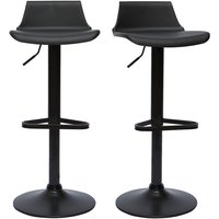 Schwarze 360° drehbare und höhenverstellbare Design-Barhocker (2er-Set) kronos von MILIBOO