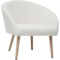 Sessel mit weißem Stoffbezug mit Bouclé-Wolleffekt und hellen Holzbeinen OLIVIA Sessel mit weißem Stoffbezug mit Bouclé-Wolleffekt und hellen Holzbeinen OLIVIA von MILIBOO
