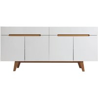 Sideboard Skandinavienstil Weiß glänzend und Esche 180 cm melka von MILIBOO