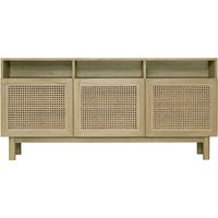 Sideboard aus hellem Holz und Rattangeflecht L160 cm galina - Natur von MILIBOO