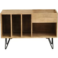 Sideboard für Schallplatten aus Mangoholz und Metall b 90 cm boogie - Bronze von MILIBOO