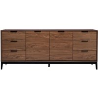 Sideboard im Vintage-Stil aus dunklem Walnussfurnier und schwarzem Metall mit Stauraum B180 cm sarto von MILIBOO