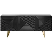 Sideboard schwarz und goldfarben 3-türig L160 cm ozen - Schwarz von MILIBOO