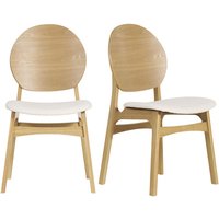 Skandinavische Stühle aus Stoff mit Bouclé-Wolleffekt und hellem Holz (2er-Set) elton von MILIBOO