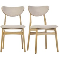 Skandinavische Stühle aus Stoff mit Wolleffekt und hellem, massivem Eichenholz (2er-Set) maya von MILIBOO