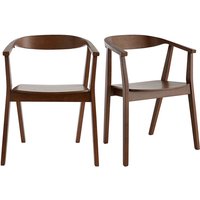 Skandinavische Stühle aus dunklem Holz (2er-Set) BAHIA - Nussbaum von MILIBOO