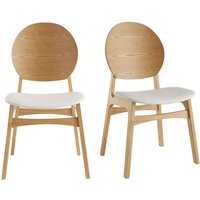 Skandinavische Stühle hellem Holz und weißes Polyurethan (2er Set) elton - Holz hell / Weiß von MILIBOO