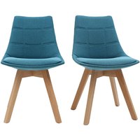 Skandinavische Stühle mit Stoff in Blaugrün (2er-Set) matilde von MILIBOO