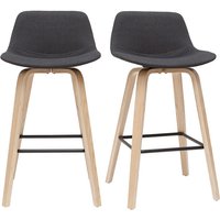 Skandinavischer Barhocker dunkelgrauer Stoff 65 cm (2er-Set) NONIE von MILIBOO
