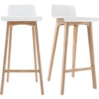 Skandinavischer Barhocker in Weiß und helles Holz H75 cm (2er-Set) baltik von MILIBOO