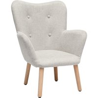 Skandinavischer Kindersessel aus beigem Textur-Veloursstoff und hellem Holz BABY BRISTOL von MILIBOO