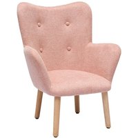 Skandinavischer Kinderstuhl aus rosa Stoff mit Texturoberfläche und hellem Holz baby bristol Skandinavischer Kinderstuhl aus rosa Stoff mit Texturoberfläche und hellem Holz baby bristol von MILIBOO