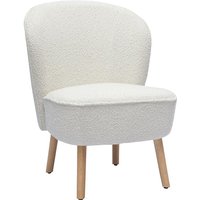Miliboo - Skandinavischer Sessel in weißem Bouclé-Wollstoffeffekt und hellem Holz amanita Miliboo - Skandinavischer Sessel in weißem Bouclé-Wollstoffeffekt und hellem Holz amanita von MILIBOO