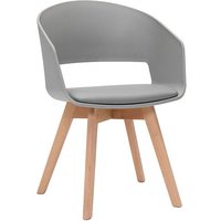 Skandinavischer Stuhl in Grau und hellem Holz prisma - Hellgrau von MILIBOO