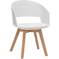 Skandinavischer Stuhl in Weiß und hellem Holz PRISMA - Weiß von MILIBOO
