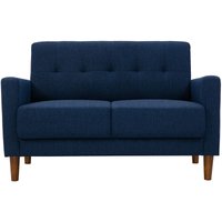 Skandinavisches 2-Sitzer-Sofa aus dunkelblauem Stoff und dunklem Holz moon - Dunkelblau von MILIBOO