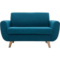 Miliboo - Skandinavisches 2-Sitzer-Sofa in Entenblau aus massivem Hevea pure - Entenblau von MILIBOO