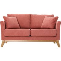 Skandinavisches 2-Sitzer-Sofa mit abnehmbarem Bezug in Terracotta mit strukturiertem Samteffekt oslo - Terra Cotta von MILIBOO