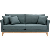 Skandinavisches 3-Sitzer-Sofa mit abnehmbarem Bezug aus graugrünem Stoff und hellem Holz oslo - Grün von MILIBOO