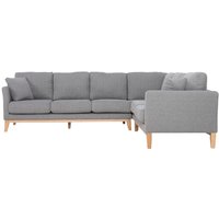 Miliboo - Skandinavisches Ecksofa 5-6 Plätze aus hellgrauem Stoff oslo von MILIBOO