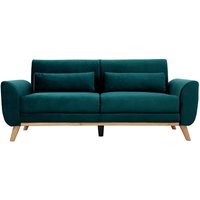 Skandinavisches Sofa 3-Sitzer Samt Petrolblau ektor - Blaues Öl von MILIBOO