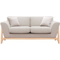 Skandinavisches Sofa aus beigem Stoff mit Samteffekt und Eschenholz 2-Sitzer asako Skandinavisches Sofa aus beigem Stoff mit Samteffekt und Eschenholz 2-Sitzer asako von MILIBOO
