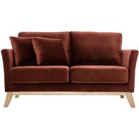 Skandinavisches Zweisitzer-Sofa mit abnehmbarem Bezug und bordeauxrotem Samt oslo von MILIBOO