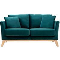 Sofa skandinavisch 2 Plätze Samt Blaugrün helle Holzbeine OSLO Sofa skandinavisch 2 Plätze Samt Blaugrün helle Holzbeine OSLO von MILIBOO