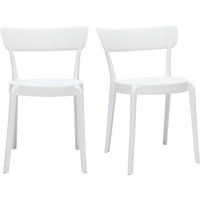 Stapelbare Stühle weißer Kunststoff für Innen- und Außenbereich (2er- Set) rios - Weiß von MILIBOO