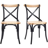 Stühle Industrie-Stil schwarzes Metall und Holz (2er-Set) jake von MILIBOO