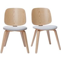 Stühle aus hellem Holz und hellgrauem Stoff (2er-Set) beck von MILIBOO