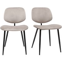 Stühle aus taupefarbenem Samt und schwarz lackiertem Metall (2er-Set) tobias von MILIBOO