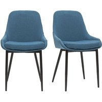 Stühle entenblauer Stoff (2er-Set) holo von MILIBOO