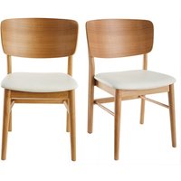 Stühle in Weiß und hellem Holz (2er-Set) sheldon von MILIBOO