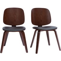Stühle schwarz mit dunklem Holz (2er-Set) beck - Nussbaum / Schwarz von MILIBOO