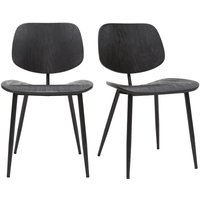 Stühle schwarzes Holz und schwarzes Metall (2er-Set) tobias von MILIBOO
